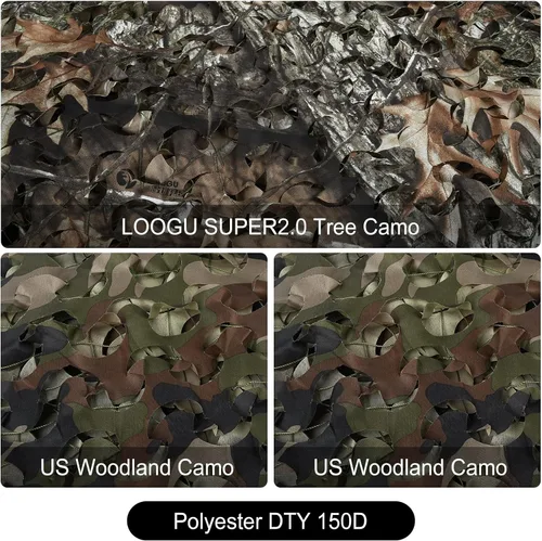Miniatura 3 de LOOGU Red de camuflaje de bosque personalizada para campamento, caza, militar, red de camuflaje de 6.5 x 10 pies, 6.5 x 26 pies, 10 x 10 pies, 10 x
