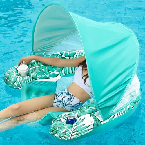 Miniatura 8 de Jasonwell Flotador de piscina con dosel – Flotadores inflables de piscina para adultos, silla flotante de piscina, flotadores para piscina, silla
