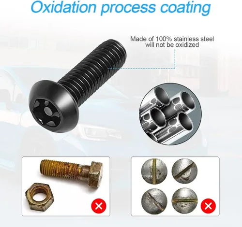 Miniatura 2 de XINLIYA - Kits de tornillos antirrobo para placa de matrícula - Hardware de montaje de placa de matrícula de acero inoxidable a prueba de óxido