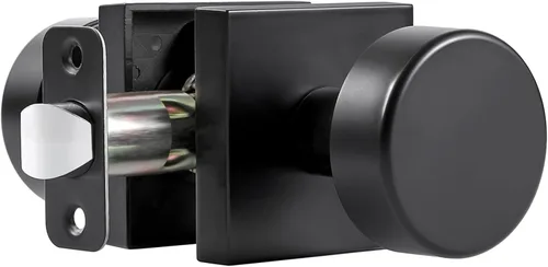 Miniatura 20 de coolnews Pomos dorados para puerta interior, pomo de puerta de privacidad con cerradura, manija de puerta cuadrada resistente moderna para Oro