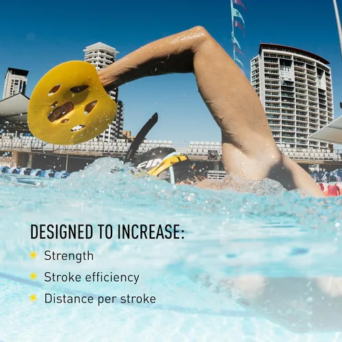 Miniatura 4 de FINIS Manta Swim Training Paddles - Diseño sin tirantes para técnica de accidente cerebrovascular - Paletas de mano flotantes - Construye fuerza