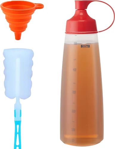 Miniatura 11 de Botellas exprimibles de condimentos para salsas, panqueques de plástico – boca ancha para cocina, ketchup mostaza, botella vacía para glaseado