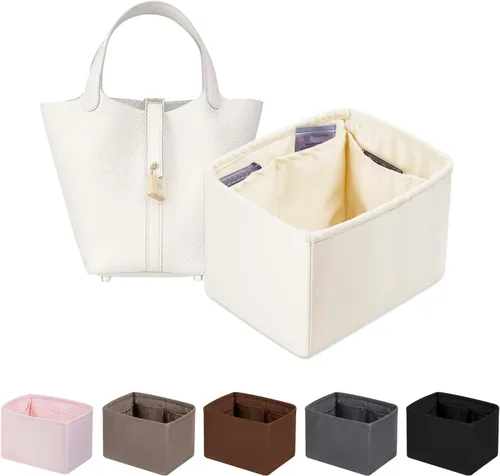 Miniatura 17 de Organizador de bolso para bolsa de lujo, tela de satén ligera y suave con bolsillos, ideal para viajes, compras y uso diario, opciones multicolor