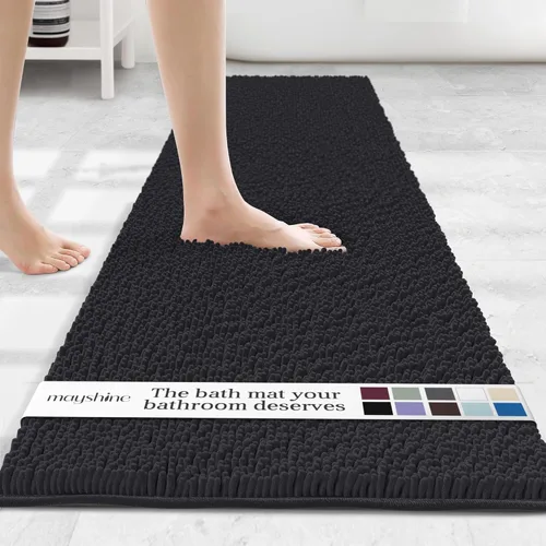 Miniatura 61 de MAYSHINE Alfombra de Baño de Chenilla Afelpada Extra Suave, Súper Absorbente, Alfombra de Baño Antideslizante Microfibra Esponjosa