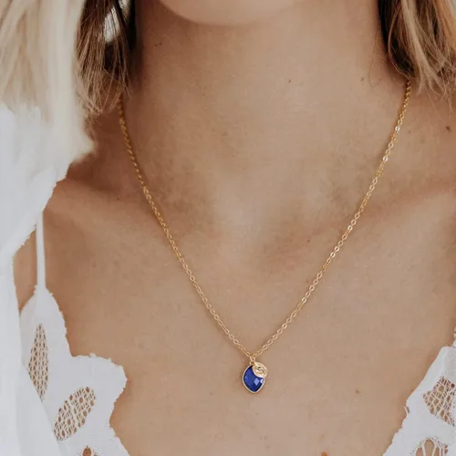 Miniatura 2 de Me&Hz Initial Birthstone Necklace for Women 14K Gold Filled Small Initial Necklace Crystal Birthstone Pendant Necklace for Girls Teens Mom Dainty