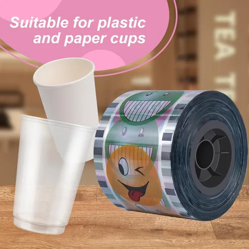 Miniatura 4 de Película de sellado de tazas Película de sellado de tazas de té Película selladora de tazas Boba 3.543-4.134 in 3000 tazas para vasos de plástico