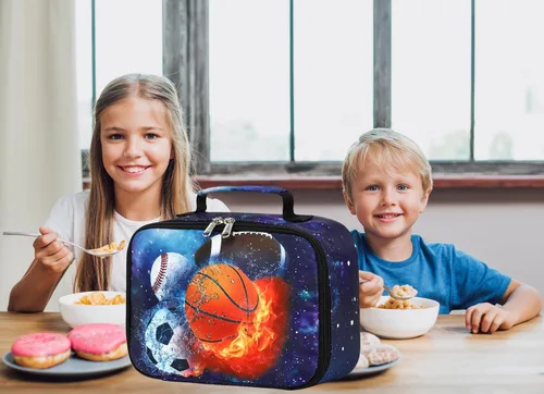 Miniatura 3 de LEDAOU Lonchera para Niños Bolsa de Almuerzo Aislada Niños Niñas Pequeños Lonchera Reutilizable para Escuela Picnic Senderismo Azul