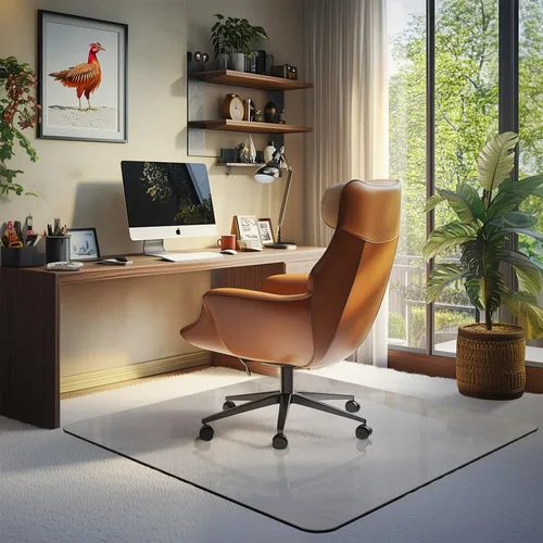 Miniatura 18 de Tapete para silla de oficina para alfombra y madera dura, mejorado de 29 x 42 pulgadas, tapete de vidrio templado de doble uso para silla