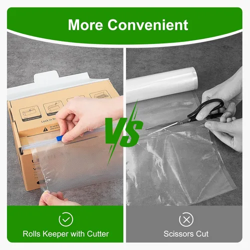 Miniatura 2 de Ultrean Rollo Guardador de Sellado al Vacío de 8" x 150' con Cortador, Bolsas Selladoras al Vacío de Grado Comercial para Food Saver, Sin BPA, Ideal