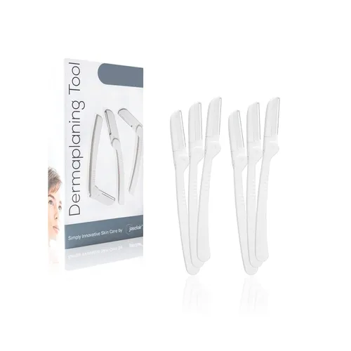 Jasclair Maquinilla de afeitar Dermaplaning (6 unidades) – Maquinilla de afeitar facial para mujeres para pelusas de melocotón, modelado de cejas y
