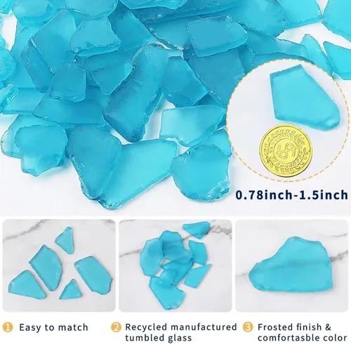 Miniatura 3 de Giftvest Vidrio de mar para manualidades, adornos planos de vidrio de mar esmerilado, relleno de jarrón, suministros de manualidades para playa