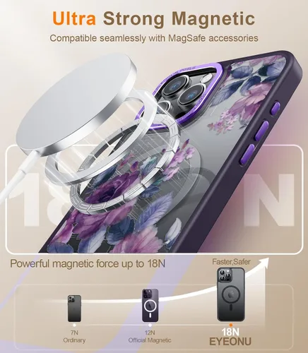 Miniatura 44 de Goodon para iPhone 15 Pro Max con protector de pantalla de privacidad, compatible con Magsafe, funda translúcida mate a prueba de golpes - Linda