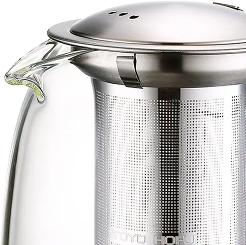 Miniatura 4 de Tetera con infusor para té suelto, tetera de vidrio para estufa, tetera de vidrio de borosilacato transparente con infusor y tapa, resistente al