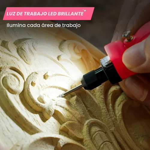 Miniatura 4 de HARDELL Mini herramienta giratoria inalámbrica, kit de herramientas rotativas recargables de 5 velocidades de 3.7 V con 69 accesorios, carga USB