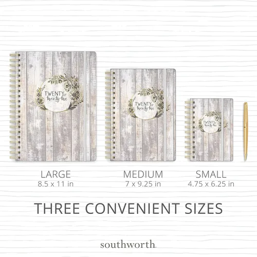Miniatura 6 de Southworth Agenda académica (julio de 2021 a junio de 2022), 8.5 x 11 pulgadas, floral brillante, papel de 28 libras/3.70 oz/m², alambre doble