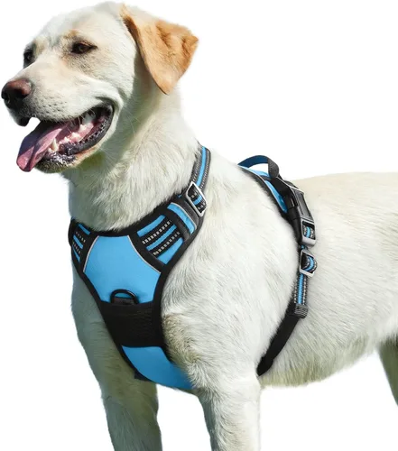 Miniatura 73 de Eagloo Arnés para perro pequeño, sin tirones, chaleco de servicio con tiras reflectantes y asa de control, ajustable y cómodo para caminar, arnés