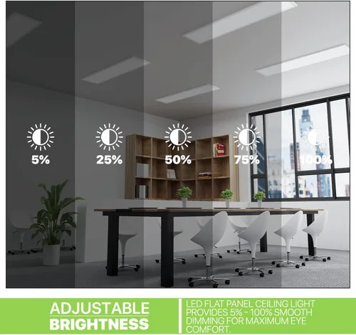 Miniatura 4 de Magshion Panel de luz LED 1 x 4, luz de techo empotrada regulable 36/40/50W y 3000K/4000K/5000K temperaturas de color seleccionables, lámpara