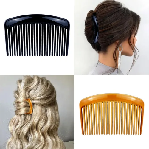 Miniatura 5 de Juego de 24 peines laterales para el cabello, estilo francés, de plástico ligero, 11/25 dientes, accesorios para el cabello para mujeres y niñas