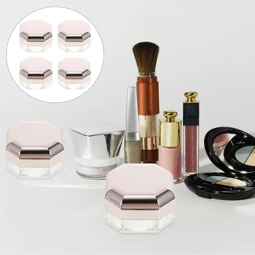 Miniatura 8 de EXCEART Caja de polvo de 4 piezas de polvo cosmético Contenedor de polvo de cuerpo vacío Envase de polvo de maquillaje Puff después de baño Puff