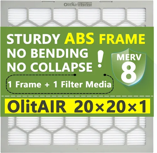 Miniatura 15 de 16x25x1 MERV 13 Filtro de aire para caldera/aire acondicionado, 7 paquetes de filtros reemplazables de plástico ABS reutilizables con marco