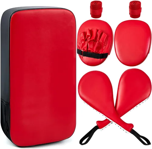 Miniatura 11 de Poen 7 en 1 Taekwondo Kick Pad Boxeo Equipo de entrenamiento Guantes de perforación Artes marciales Banda de muñeca Almohadillas suaves ajustables