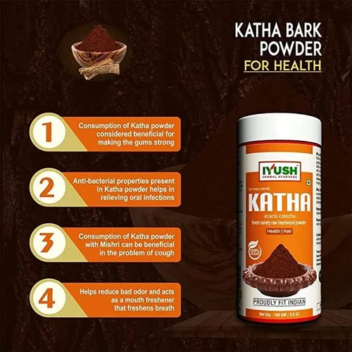 Miniatura 2 de AZAZ Herbal Ayurveda Organic Katha Powder para el color del cabello, Katha Powder para cabello marrón, Katha Powder para el crecimiento del cabello
