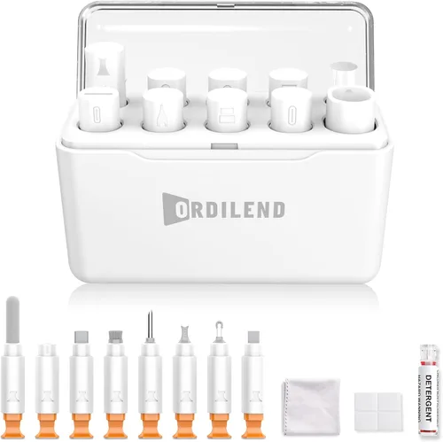 Miniatura 13 de Ordilend Kit de limpieza para iPhone para limpiador de puerto de carga, multiherramienta de reparación de limpiador de iPhone, cable Lightning, kit