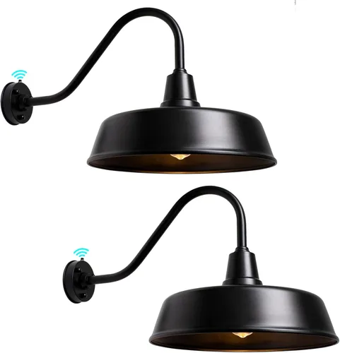 Miniatura 10 de Luz de Granero con Cuello de Ganso para Exteriores - Aplique de Pared Exterior para Casa de Campo, Sensor de Anochecer a Amanecer, Puerta Principal