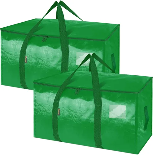 Miniatura 21 de BALEINE Paquete de 2 bolsas de mudanza de gran tamaño con asas reforzadas, bolsa de almacenamiento resistente para ropa, suministros de mudanza