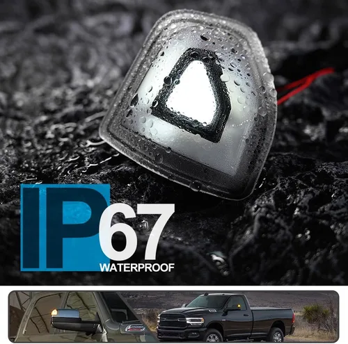 Miniatura 4 de 2 piezas de luz LED anaranjada para espejo y señal de giro para Dodge Ram 1500 2021 2022 2023, para Ram 1500 Classic 2022 2023, para Ram 2500 3500