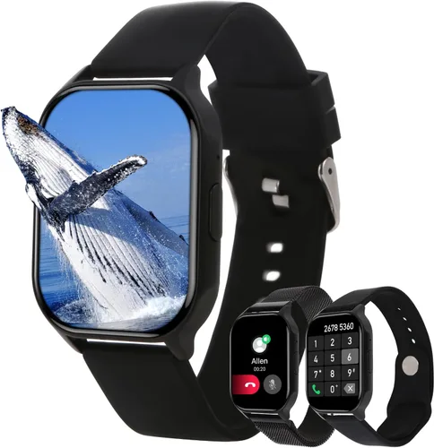 Reloj inteligente para teléfonos Android compatible con iPhone de 2.04 pulgadas, pantalla táctil completa, recepción/marcación, reloj inteligente