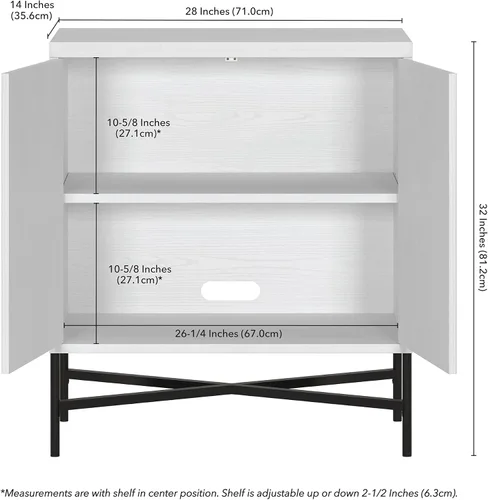 Miniatura 3 de Henn&Hart Brighton Accent Gabinete, 28" de ancho, blanco Blanco nube