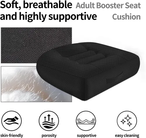Miniatura 2 de Cojín de asiento ajustable en altura, 15.7 x 15.7 x 4.7 pulgadas, modelo mejorado con altura ajustable, tela de malla de nailon transpirable, diseño