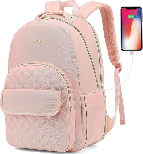 Miniatura 11 de Mochila para laptop para mujer, mochilas de viaje de negocios de 15.6 pulgadas, mochila escolar para niñas, profesores, mochila apta para la Negro