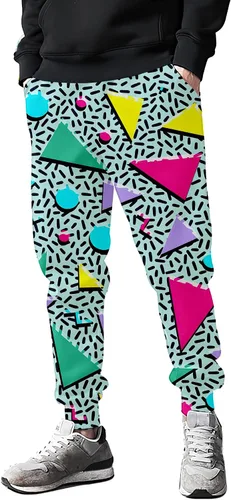 Miniatura 2 de VVGETE Disfraces de los años 80 para hombre, pantalones deportivos, pantalones casuales para correr con cordón, traje de los años 90 para hombre
