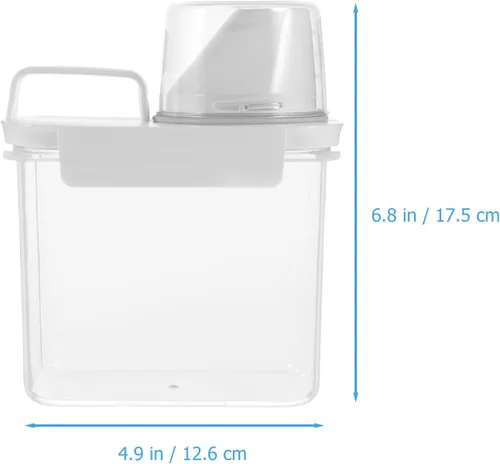 Miniatura 3 de jojofuny Dispensador con tapa Botellas de loción vacías Dispensador de líquido de lavandería Dispensador de polvo Perfumado Grano de lavandería