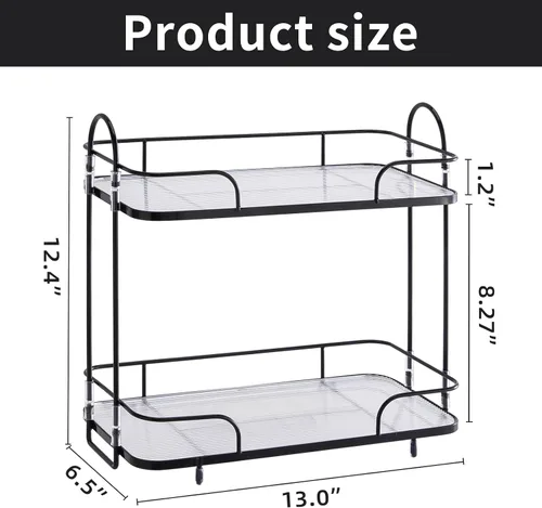 Miniatura 2 de Organizador de esquina de 2 niveles para encimera de baño, organizador cosmético para el cuidado de la piel, bandeja de perfume para encimera