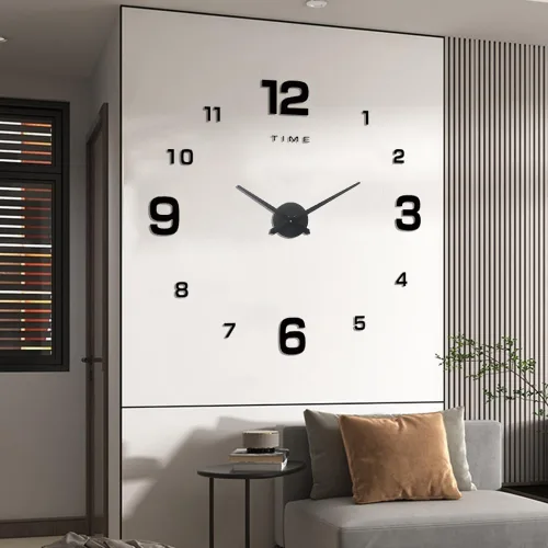 Miniatura 2 de Reloj de pared grande de bricolaje, espejo 3D, moderno, digital, de pared, decorativo, para el hogar, sala de estar, dormitorio, oficina, decoración