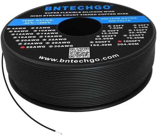 Miniatura 15 de BNTECHGO Carrete de alambre de silicona de calibre 28 rojo 250 pies Flexible 28 AWG alambre de cobre estañado trenzado