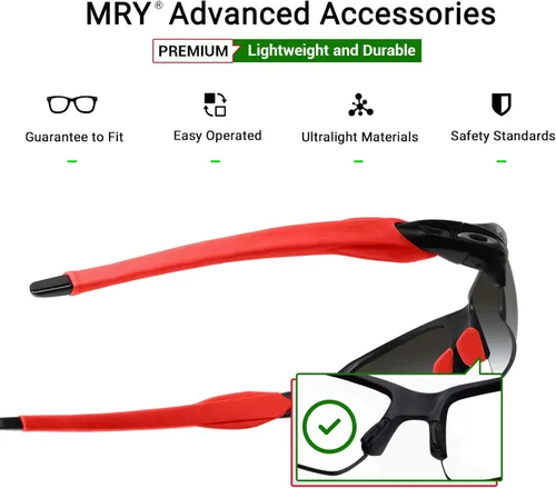 Miniatura 3 de Mryok Kits de boquillas de repuesto para Oakley Flak 2.0 OO9295 / 2.0 XL OO9188 - Opciones Rojo