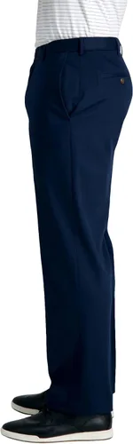 Miniatura 2 de Haggar - Pantalón con parte delantera plana de cintura ampliable de ajuste clásico caqui sin plancha de alta calidad para hombre, tallas regular