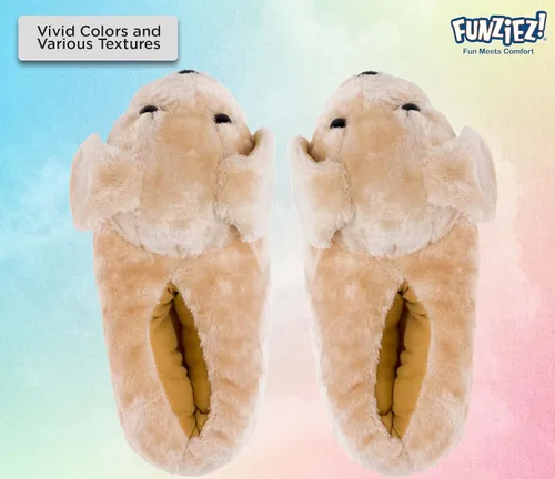 Miniatura 3 de Fuzzy Dog Slippers Womens & Mens, Funny Indoor House Shoes, Cute Animals Stocking Stuffer Gift Holiday Christmas Hanukkah