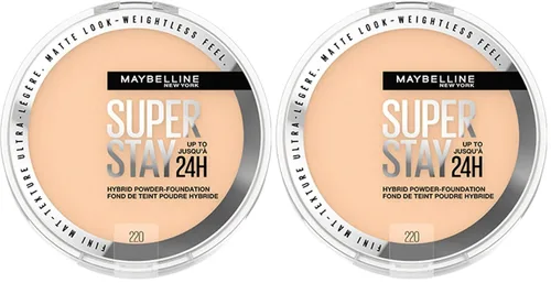 Miniatura 32 de Maybelline - Base híbrida en polvo Super Stay hasta 24 horas, maquillaje de cobertura media a completa, acabado mate, 120, 1 unidad SUPERSTAY POLVO