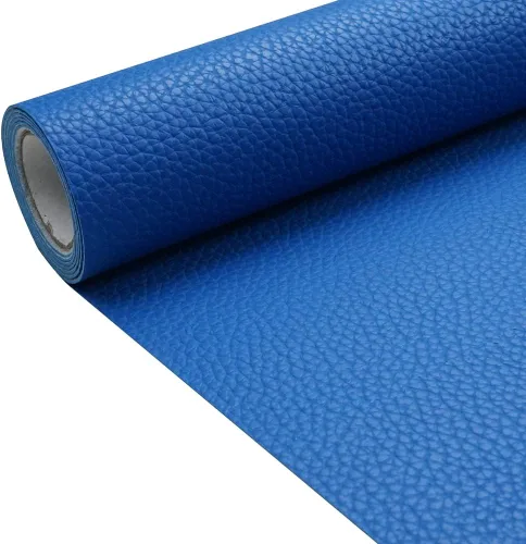 Miniatura 15 de Tela de cuero de imitación de textura litchi azul bebé PU 11.8x53.14 pulgadas (30x135 cm) de 1.13 mm de espesor para tapicería, manualidades
