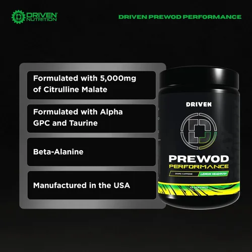 Miniatura 4 de Driven PREWOD - Bebida energética en polvo, 50 porciones, suplemento preentrenamiento con ingenio, aumenta la energía, la concentración, la fuerza
