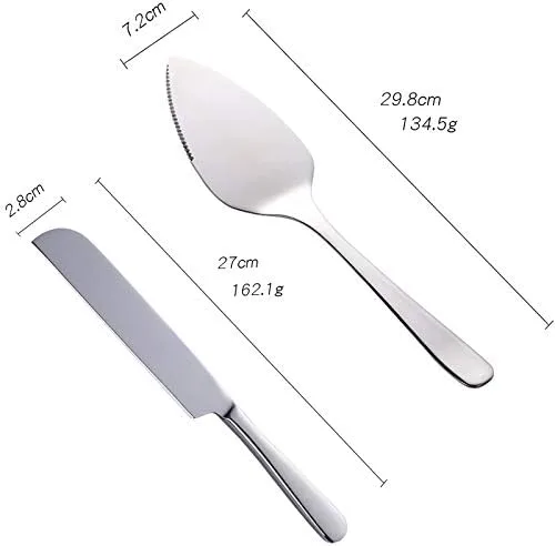 Miniatura 9 de Juego de cuchillos para tartas de boda, espátula de acero inoxidable 304, herramienta para hornear, pala, mantequilla, cuchillos para tarta, Con