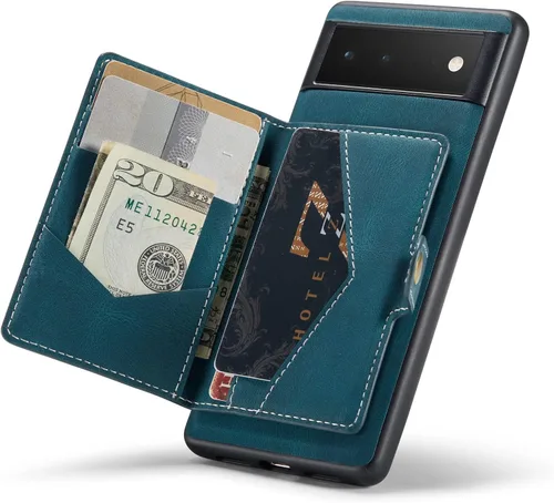 Miniatura 25 de Funda para Google Pixel 6 Pro, cartera magnética desmontable con ranura para efectivo, soporte de carga inalámbrica, función atril compatible