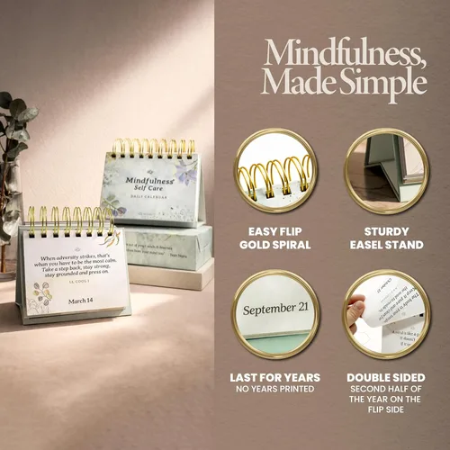 Miniatura 3 de MESMOS Mindfulness - Calendario perpetuo con 366 afirmaciones diarias, regalos de cuidado personal para mujeres, apreciación del profesor
