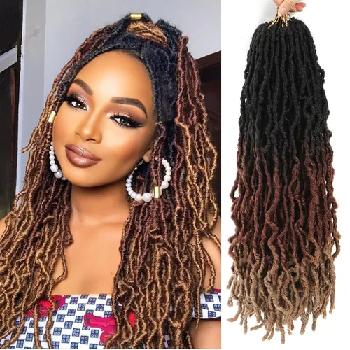 Paquetes de 7 extensiones de cabello de ganchillo sintético de 22 pulgadas / 55,9 cm. Extensiones de cabello de ganchillo con mechones suaves y