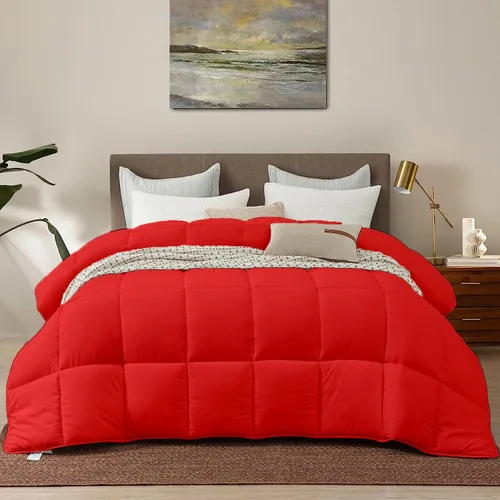 Miniatura 23 de Soild - Edredón alternativo de 3 piezas, tamaño Queen de gran tamaño (98 x 98 pulgadas), hipoalergénico, lavable a máquina, tela 100% algodón